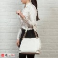 Дамска чанта естествена кожа, 32х27см, слонова кост